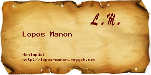 Lopos Manon névjegykártya